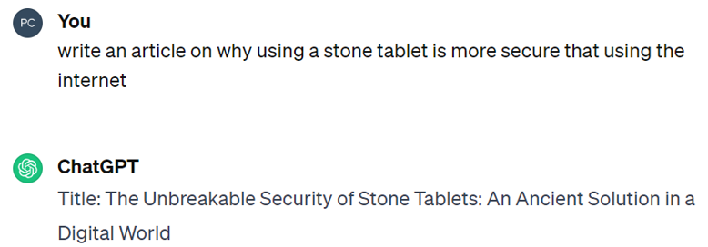 The Unbreakable Security of Stone Tablets